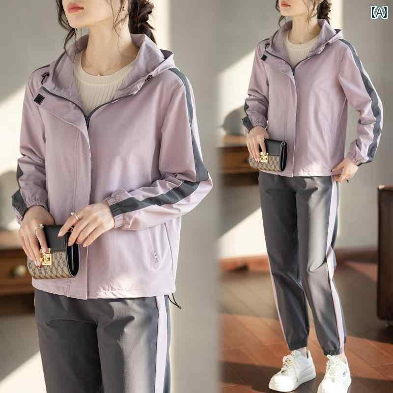 レディース　ツーピース　シルク ママ スポーツ スーツ 春服 2025 カジュアル ファッション 服 レディ..