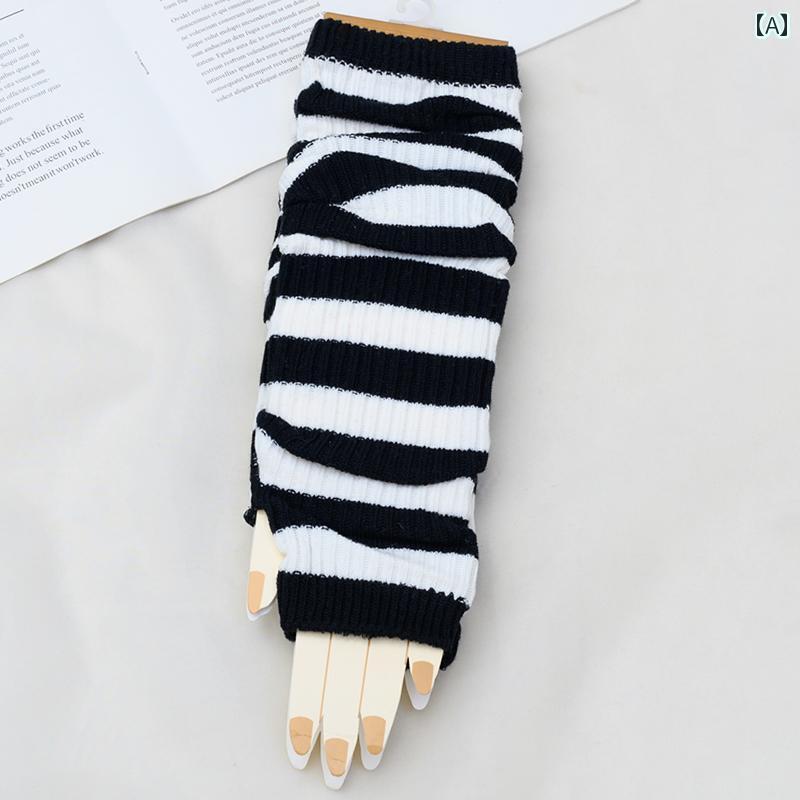 ソックス レギンス サポーター シングル チュチュ ストライプ ガール アームガード ウール スリーブ アームカバー 暖かい ニット 薄 パイル レッグカバー