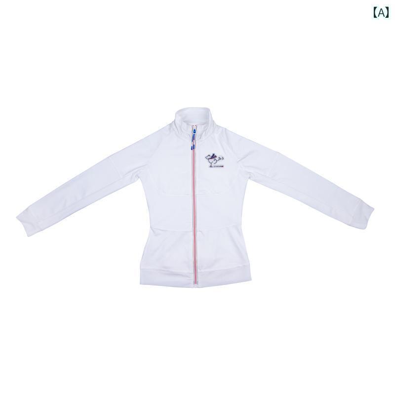 フィギュア　スケート　トレーニング フィギュア スケート ロシア ICEDIVA 子供用 黒と 白の 細い ステッチ 長袖 ジャケット スーツ