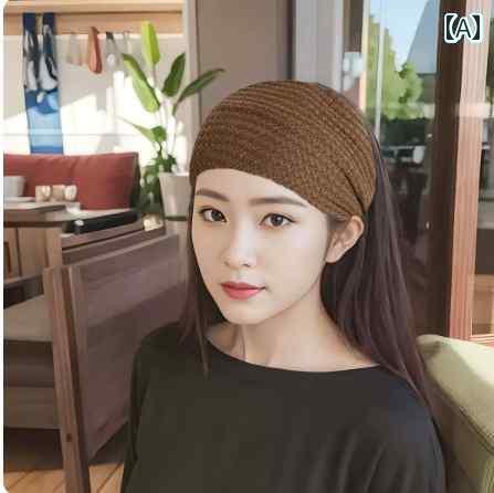 ターバン　帽子　スカーフ 暖かい 額の ヘッド バンド 伸縮性の ある ニット コットンの 二 重層 白い 髪の カバー 通気性の スポーツ ヨガの スカーフ 帽子