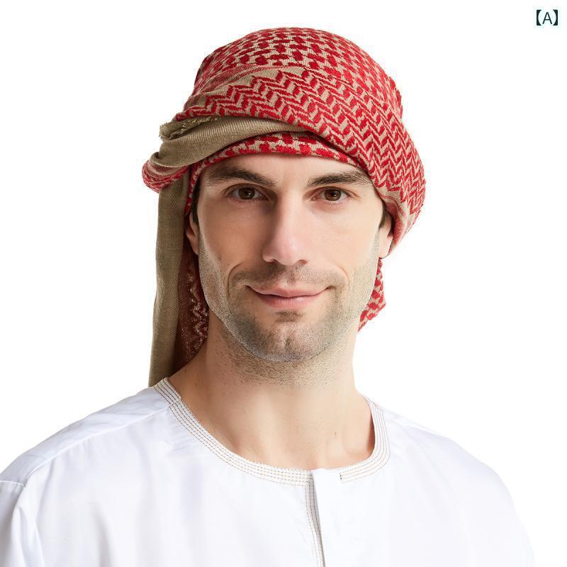 ターバン　帽子　スカーフ 中東 アラブ メンズ スカーフ ウール スクエア エスニック テスター サウジ ..