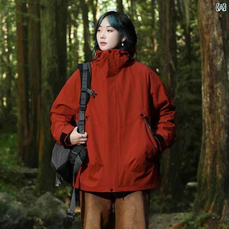 パーカー　メンズ　ジャケット メンズ レディースの ジャケット 3 イン 1 取り外し 可能 ツーピース ス..