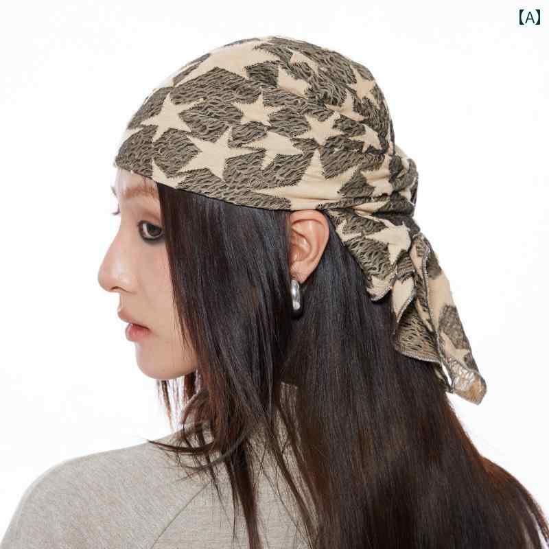 ターバン 帽子 スカーフ ラッキー スター THELIGHT オール シーズン スカーフ 多機能 スクエア 秋冬 マッチング アーティファクト サブカルチャー ...