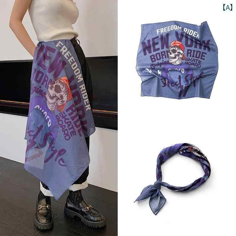 ターバン　帽子　スカーフ な スター アメリカン レトロ シルクスカーフ スクエア スカーフ レディース..