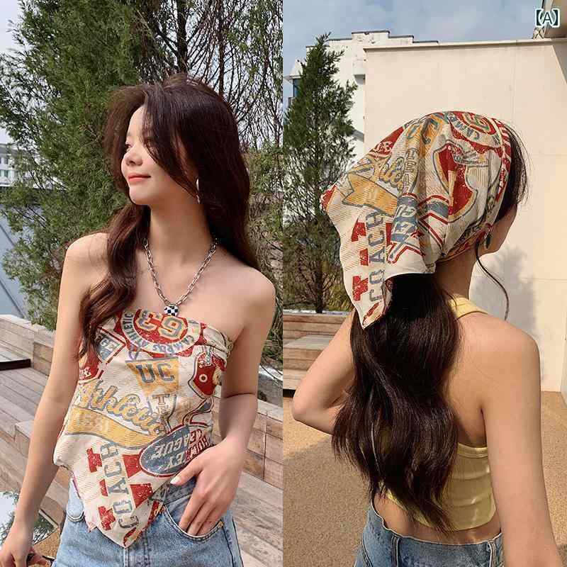 ターバン　帽子　スカーフ アメリカン レトロ シルクスカーフ ベルト ホット ガール チューブ トップ ..
