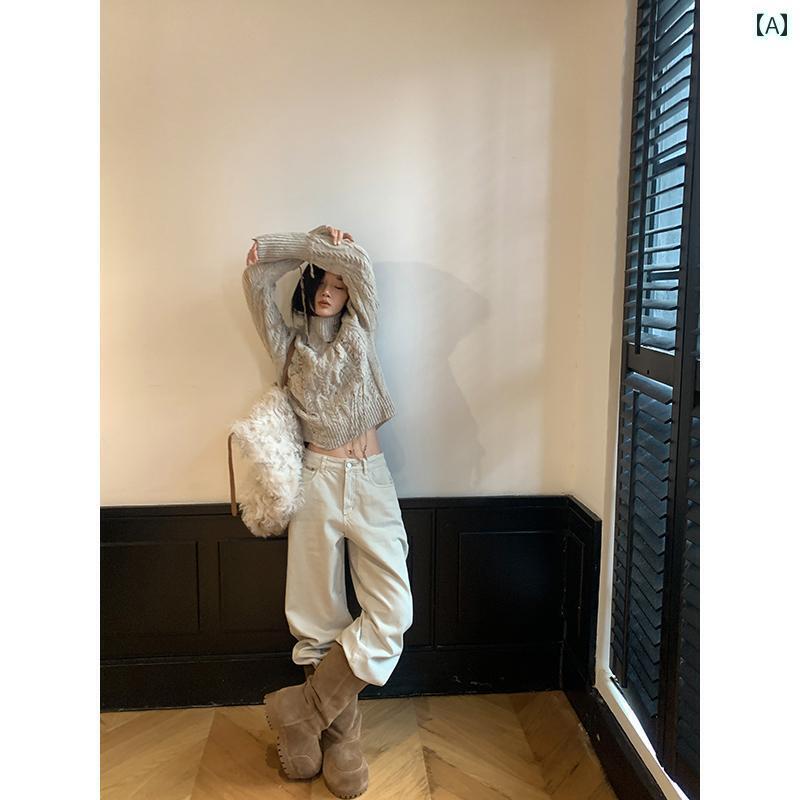 デニム　ジーンズ　おしゃれ ユニークな 質感と ゆったり フィット 感の カジュアル ストレート レッグ シロス パン ジーンズ