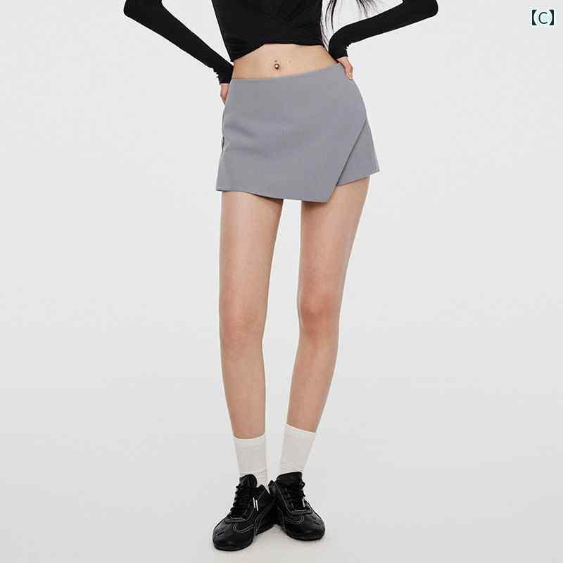 レディース　スカート　かわいい asomesome アメリカン スタイル ローウエスト ブラック スーツ ショート スカート レディース 春夏 ヒップ ラップ 露出 防止 パンツ カジュアル