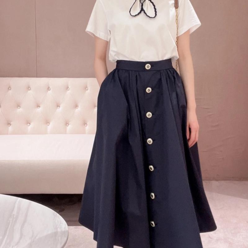 レディース　スカート　かわいい クラシックネイビー ワイド コットン アンカー メタル バックル ネイ..