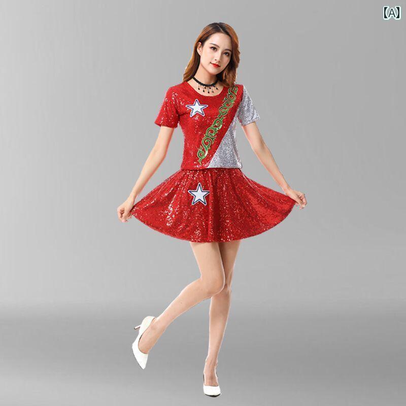 子供服　ダンス　ヒップホップ ジャズ ダンス 大人用 スパンコール 衣装 スクエアダンス スーツ モダン チアリーディング DS ヒップ ホップ ストリート パフォーマンス