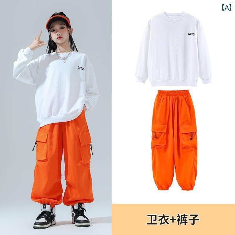 子供服　ダンス　ヒップホップ 子供用 ヒップ ホップ ストリート ダンス パフォーマンス 服 男の子 ゆったり 長袖 スーツ ドラム トレーニング