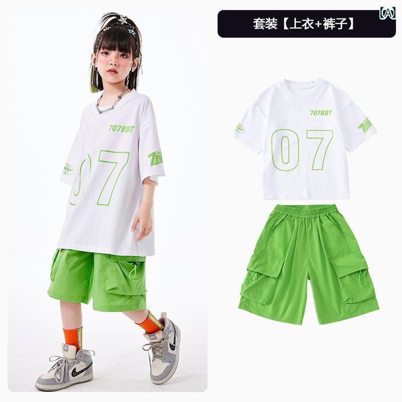 ストリート　子供　ダンス 子供用 ストリート ダンス 服 男の子 ヒップ ホップ 明るい ベスト スーツ クール 女の子 パフォーマンス 夏