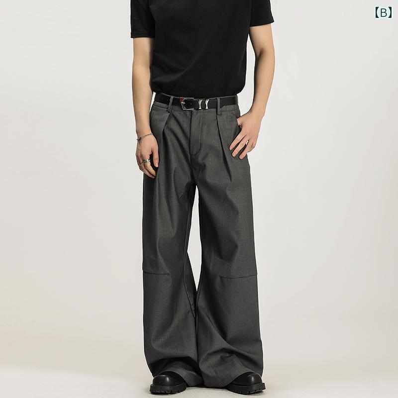 ストレート　ジーンズ　パンツ カー トン アメリカン プリーツ シミター パンツ メンズ レディース レトロ ワイド レッグ ストレート カップル