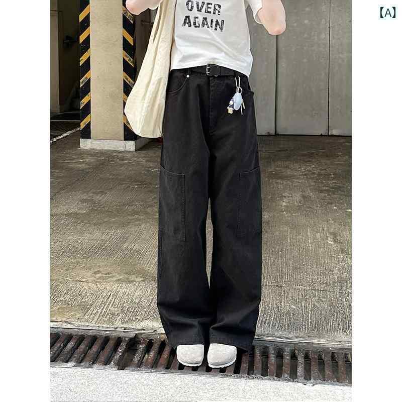 ストレート　ジーンズ　パンツ UNRETRO アメリカン レトロ ウォッシュ ストレート オーバー オール メ..