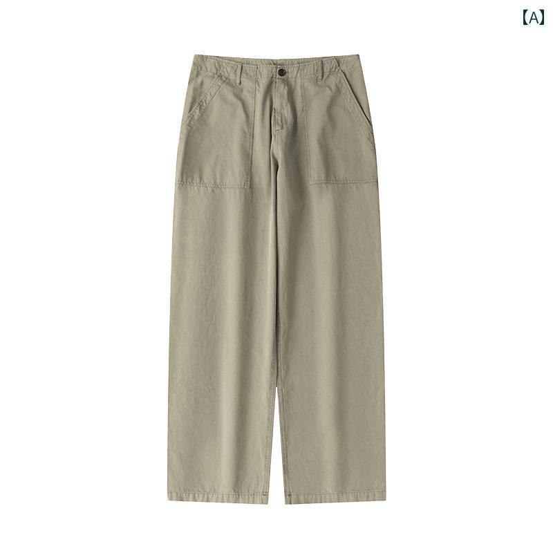 ストレート　ジーンズ　パンツ CountryMoment アメリカン レトロ カーキ ストレート オーバー オール ..