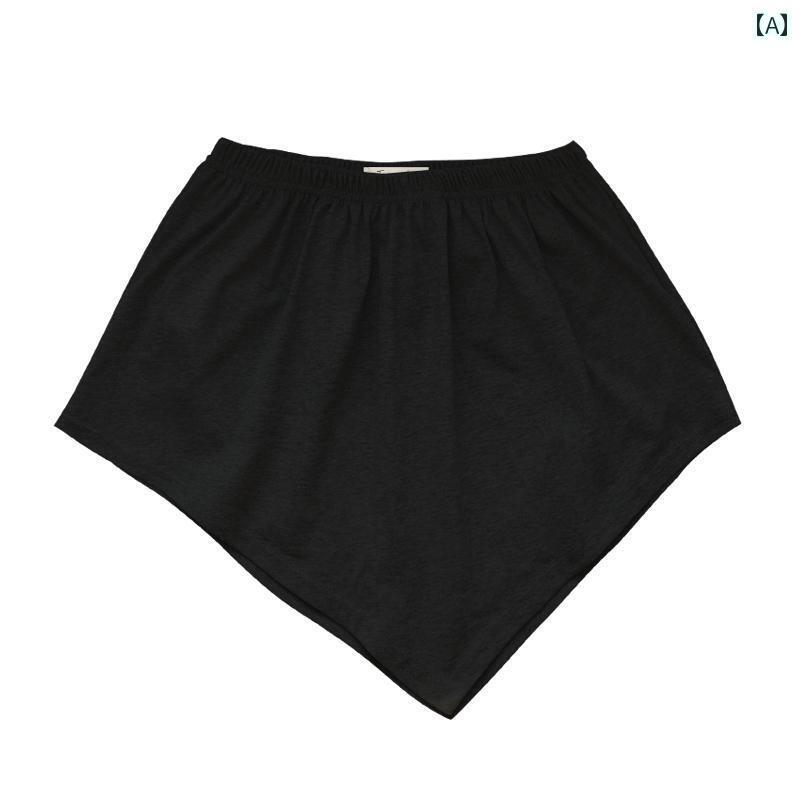 ストレート　生地　パンツ 不規則な セーターの 仲間の 裾の スカートの インナーウェアの 底の 白い 女性 春の 綿の 小さい おならの カーテン 万能