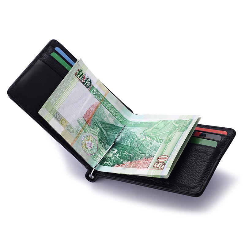 マネー　クリップ　財布 ドイツ製 モダン シンプル ウォレット メンズショート 革 薄型 メタル ステンレス スチール カードホルダー マネー クリップ