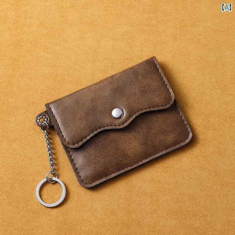 マネー　クリップ　財布 韓国 レトロ カードホルダー メンズ ミニ 名刺 ホルダー 複数の カードスロット 学生 ID ウォレット バックル 付き ショート ポータブル コインケース