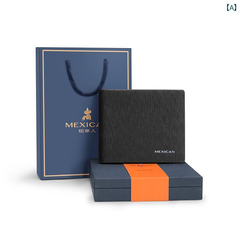 マネー　クリップ　財布 かかし メンズ 財布 ショート 革 牛革 ウォレット 彼氏 父親 ギフト カードホルダー