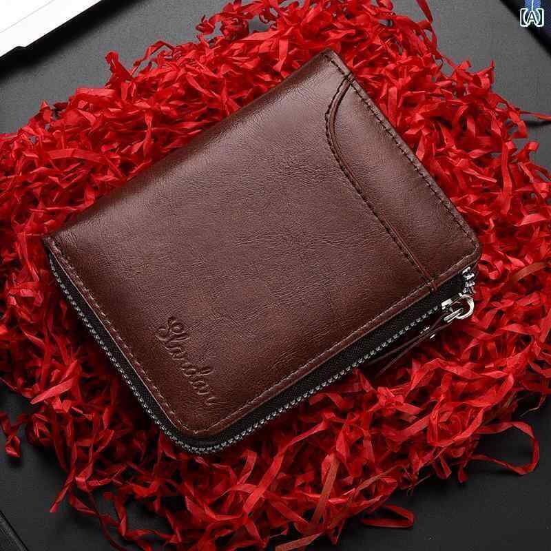 マネー　クリップ　財布 財布 メンズショート ジッパー小銭入れ メンズ レディースの 小さい バッグ レトロ カードホルダー