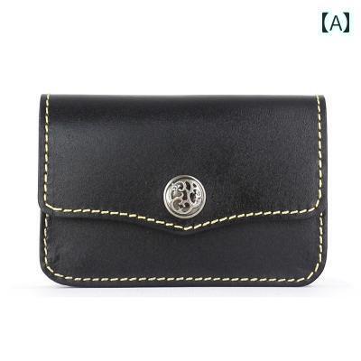 マネー　クリップ　財布 の 植物 タンニン なめし 牛革 名刺 ホルダー 第一層 カード バッグ 芸術的な レトロ ミニ小銭入れ な コイン