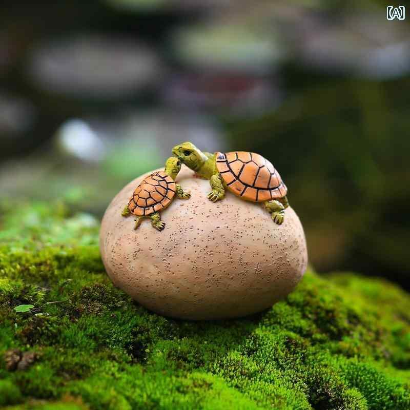 装飾 飾り ディスプレイ で かわいい 小さい カメの 装飾品 田園 風景の 植木鉢 マイクロ ランドスケープ 盆栽 魚の 池 動物の 造園 ギフト