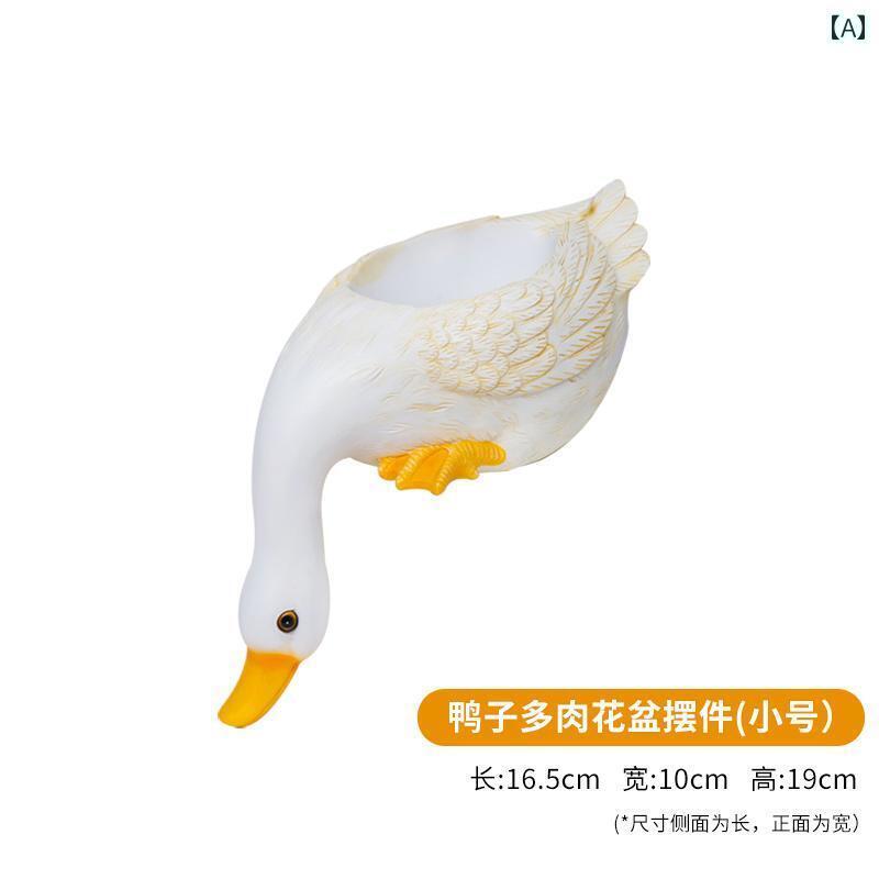 装飾　飾り　ディスプレイ かわいい アヒル 多 肉 植物 植木鉢 リビング ルーム バルコニー 装飾 屋外 中庭 レイアウト 飲料 水 動物