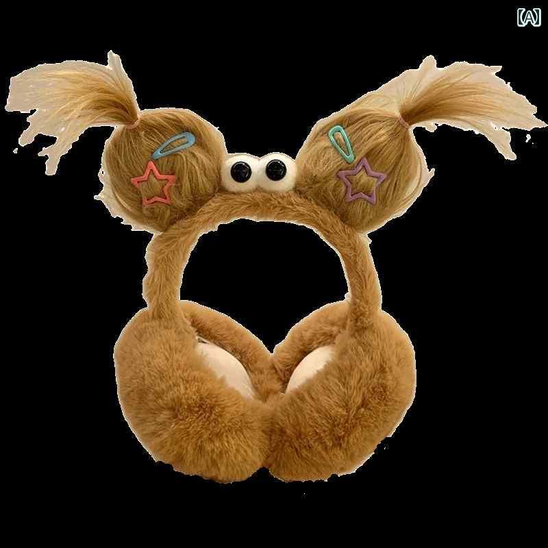 耳あて　イヤーマフ　かわいい Yu Shuxinの 同じ 茶色の 毛皮の イヤーマフは とても キュートでです。..