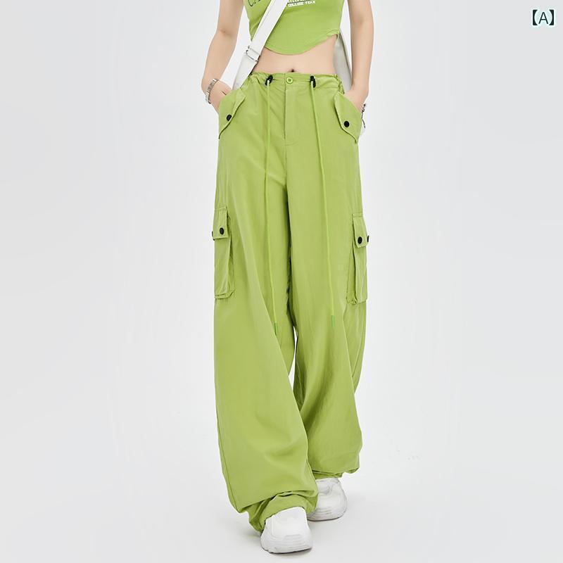 ワイド　レッグ　パンツ　レディース 女性用 アボカド グリーンの オーバー オール ドーパミンの 衣装 ..