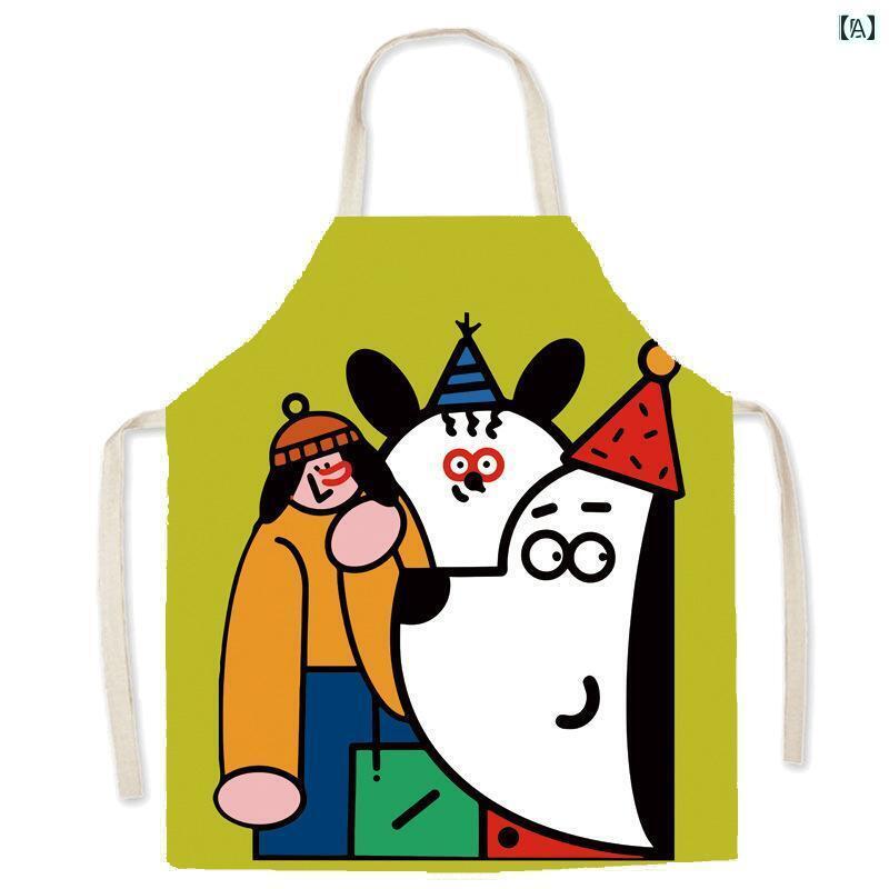 エプロン　レディース　おしゃれ のと 同じで おもしろ ナイフ 犬 コットンと リネンの ノースリーブ ..