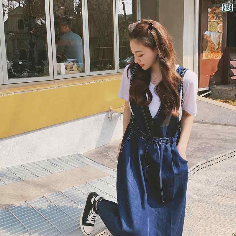 デニム　スカート　レディース 夏用 デニムオーバーオール ドレス 大きいサイズ 太めの mm お腹を カバー 肉を 隠し 細く 見え 年齢を 若く 見せる スーツ スカート ツーピース