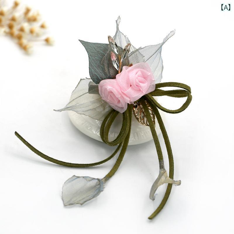 アクセサリー　ピン　ヘア 韓国 ブローチ シルク コサージュ タッセル エレガントな キャリア ピン スカーフ ボタン セーター コート アクセサリー