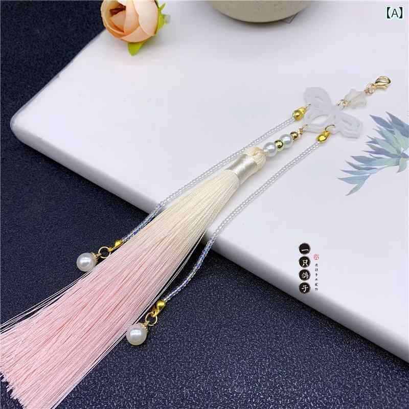 アクセサリー ピン ヘア タッセル 巾着 グラデーション 冷感 取り外し 可能 プレス カラー アクセサリー 付きの 漢服 ヘッド バンドの ペア