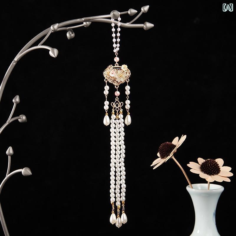 アクセサリー　ピン　ヘア 平安 雅 金 布 漢服 スカート ペンダント アクセサリー ウエスト ブローチ チャイナ ドレス ロング タッセル