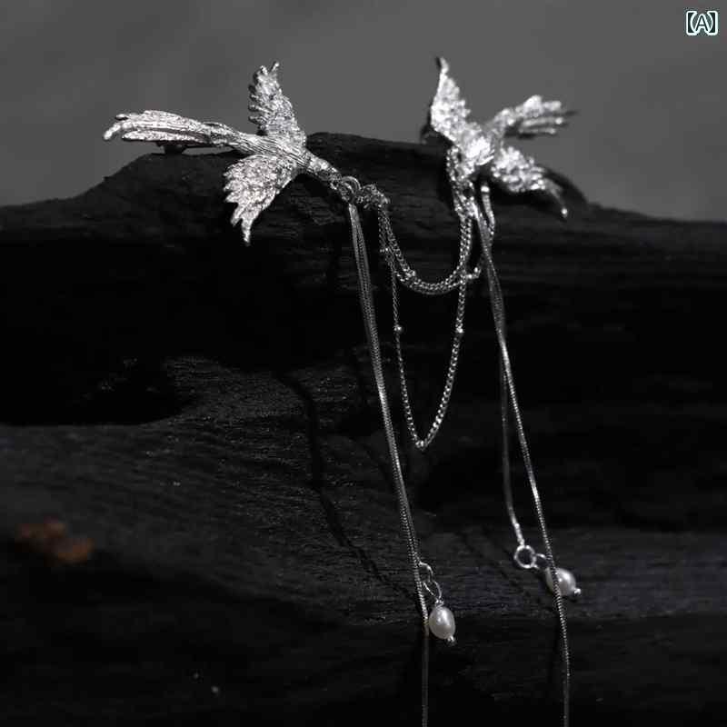 アクセサリー　タッセル　ピン レディース 愛を 抱く 鳩の ブローチ チャイナ ドレス プレス ダウン スーツ アクセサリー チャイナ風 鳳凰を 求める 鳳凰 タッセル フェイク パールの