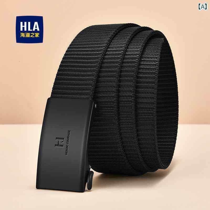 メンズ　ベルト　バックル Heilan Home ベルト メンズ 自動 バックル キャンバス 大学生 ミリタリー ト..