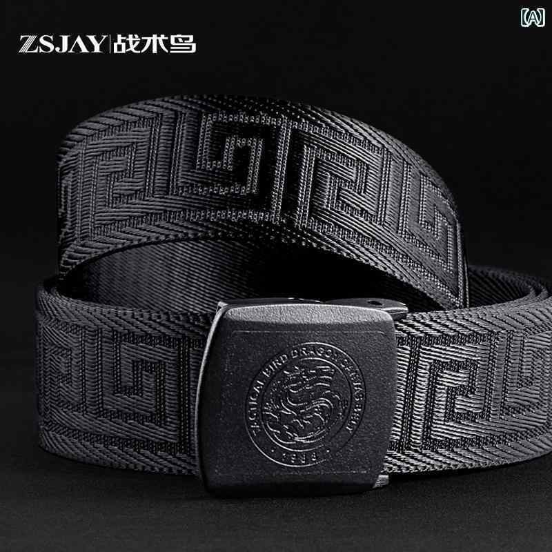 メンズ　ベルト　バックル 【 チャイナ 風 漢文】 チャイナ風 キャンバス ベルト非 鉄非 磁性 金属 ア..