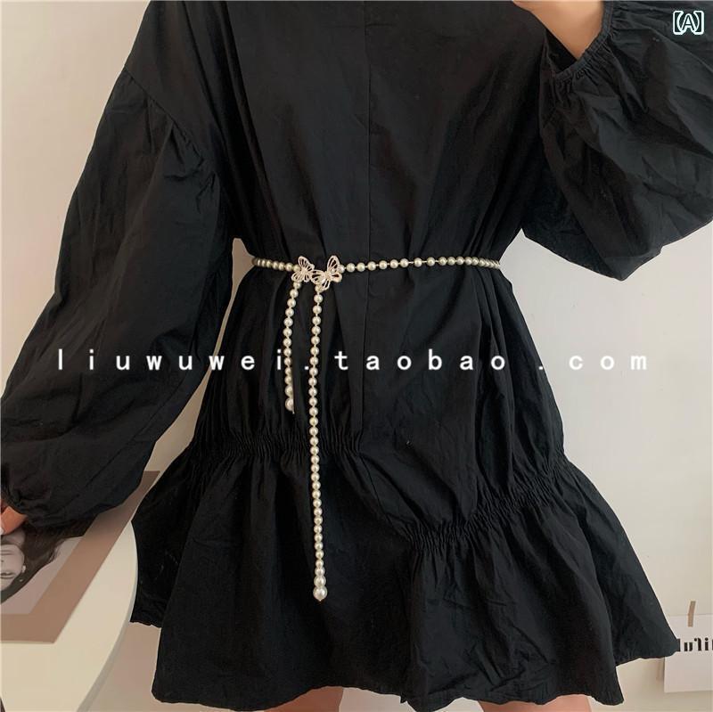 レディース　ベルト　チェーン ドレス スカート ジャケット ウエスト 万能 ガードル 女性用 チェーン ..