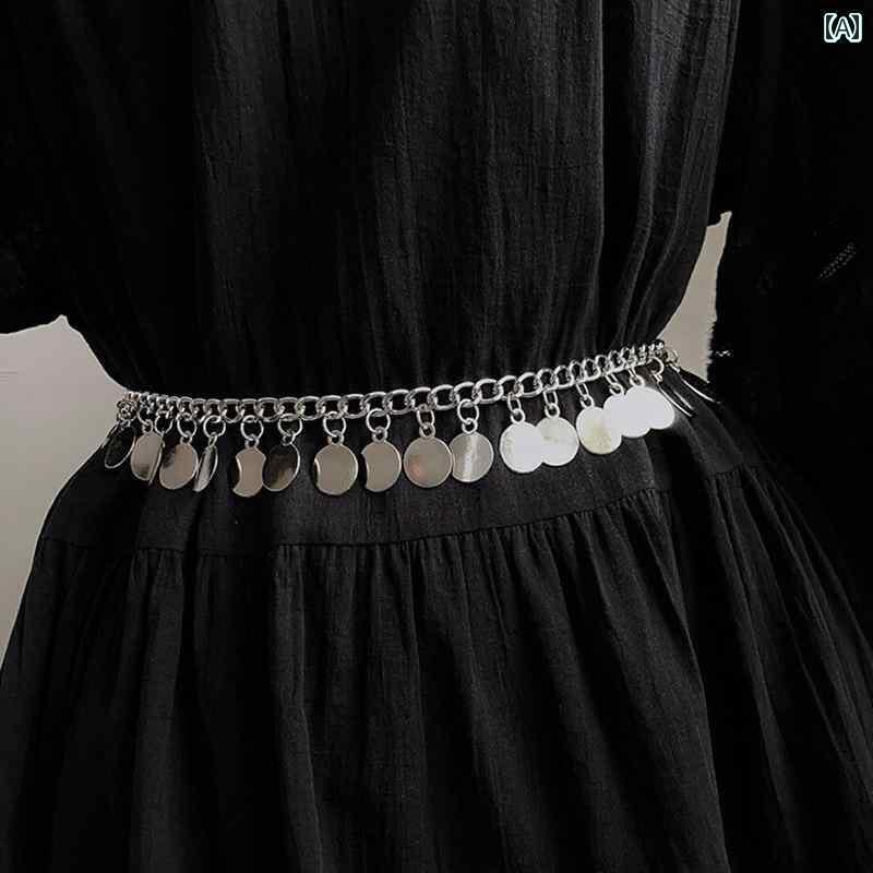 レディース　ベルト　チェーン と アメリカ スパンコール タッセル ウエスト チェーン レディース ハイ..