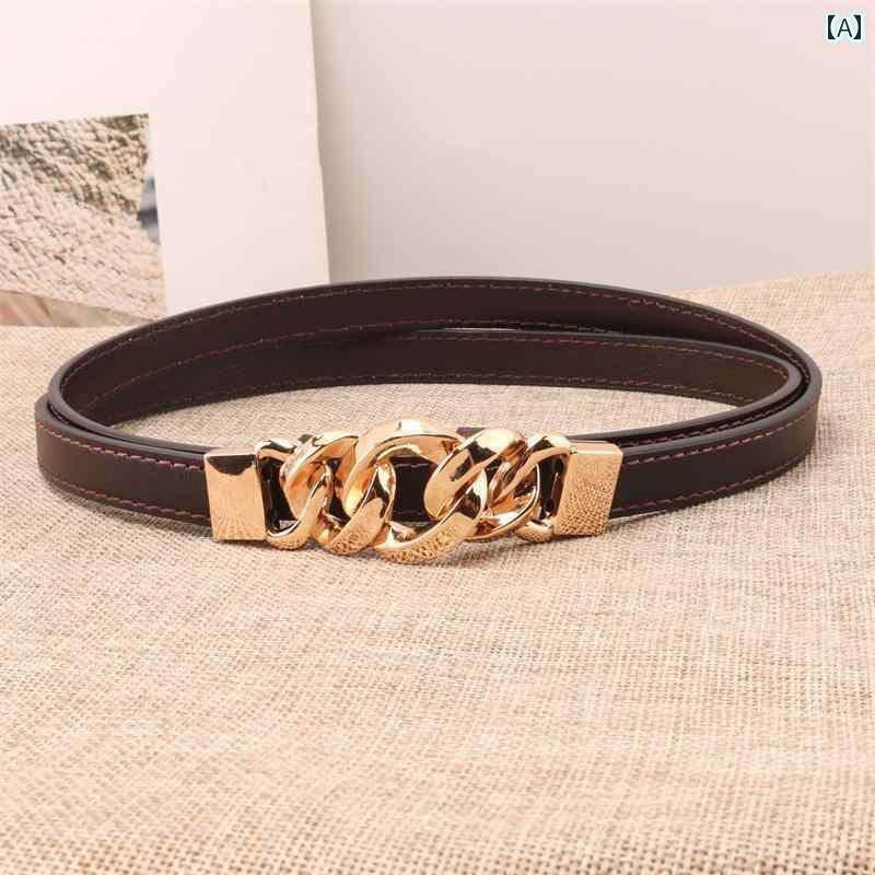 レディース　ベルト　チェーン レディース 薄手 ベルト 革 スカート コート ファッション レトロ イン..