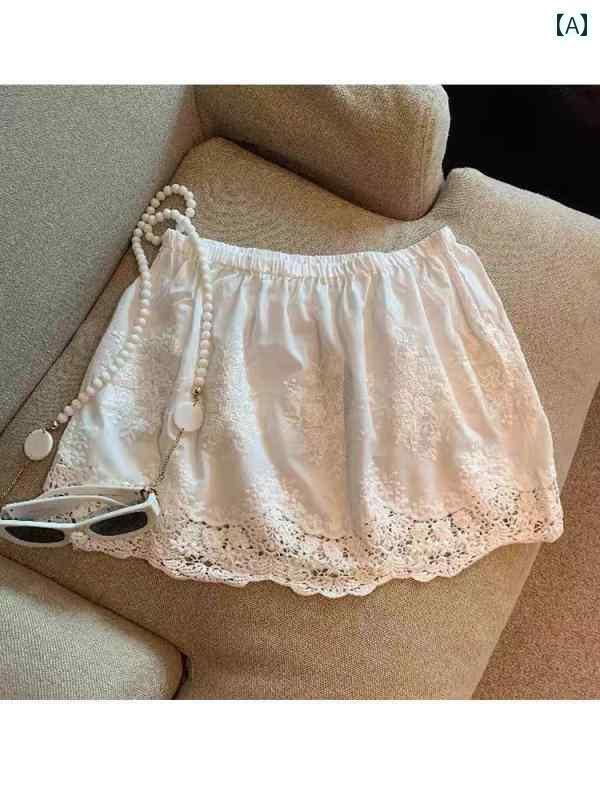 ブラ レース 下着 ホワイト レース ボトムス小 オナラ カーテン レディース 2025 春 大きいサイズ mm 伸縮性 ウエスト レイ ヤード スカート