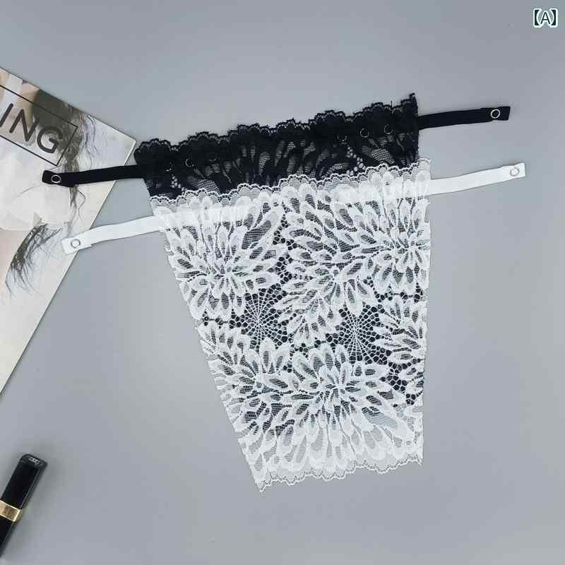 ブラ　レース　下着 2 ピース 露出 防止 チューブ トップ ワンピース 滑り止め レース 胸元 ラップ インナーウェア ブラック ブラジャー 下着 胸 カバー アーティファクト 夏