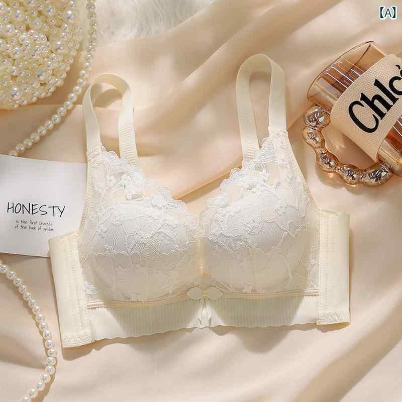 ランジェリー　下着　レース 胸が 小さい レディース 調節可能 下着 ギャザーと サイドの 胸 垂れ 防止..