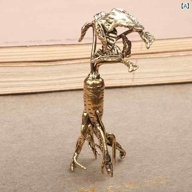 アンティーク　雑貨　飾り アンティーク レトロ 古風 真鍮 銅 高麗 人参 装飾品 製品 コレクション 手..