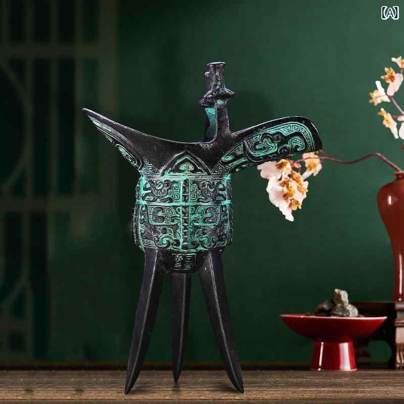 アンティーク 雑貨 飾り 銅 アンティークブロンズ 水差し 装飾品 ワイン 皇帝 ワインボトル 金銀 グラス 中国 ギフト 高級