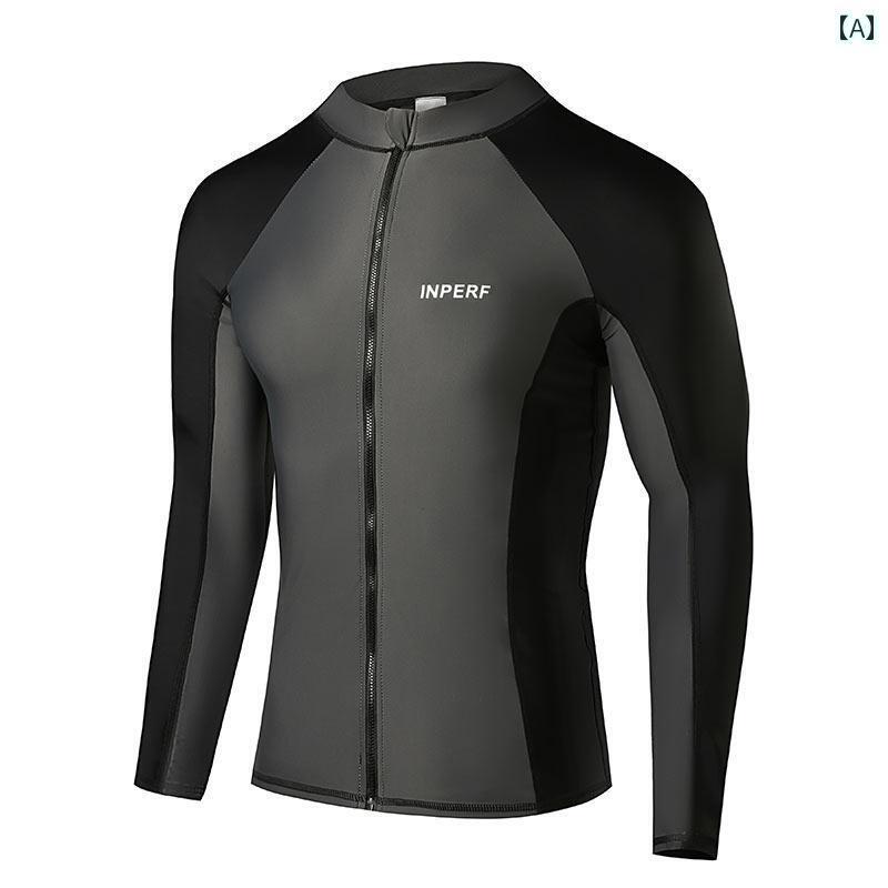 マリンスポーツ スーツ　水着 水着 メンズ 長袖 ウェットスーツ スプリット 日焼け防止 速乾 スイミング クラゲ プロ サーフィン スーツ シュノーケリング
