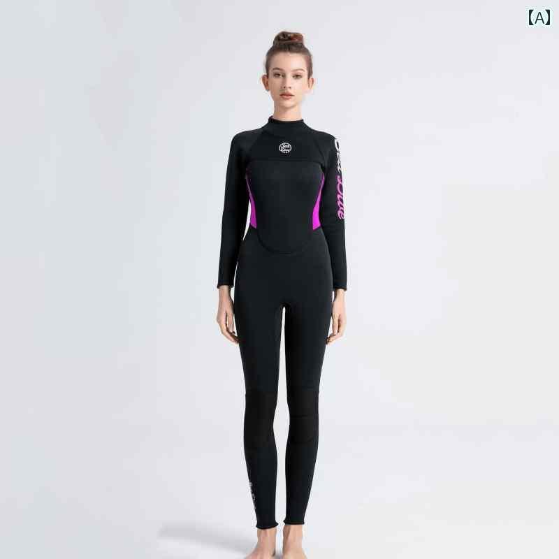 マリンスポーツ スーツ　水着 新型 ダイビング スーツ レディース 防寒 3 mm ワンピース ウェットタイ..