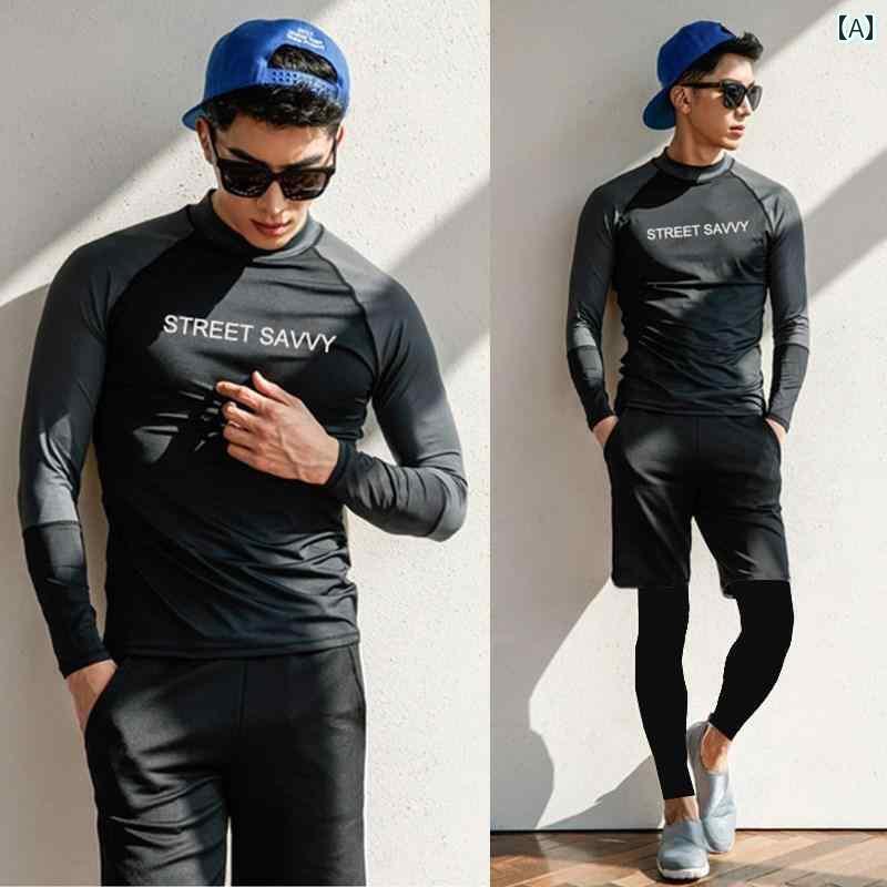 マリンスポーツ スーツ　水着 メンズ ダイビング スーツ 長袖 日焼け防止 水着 トップ サーフィン シュ..