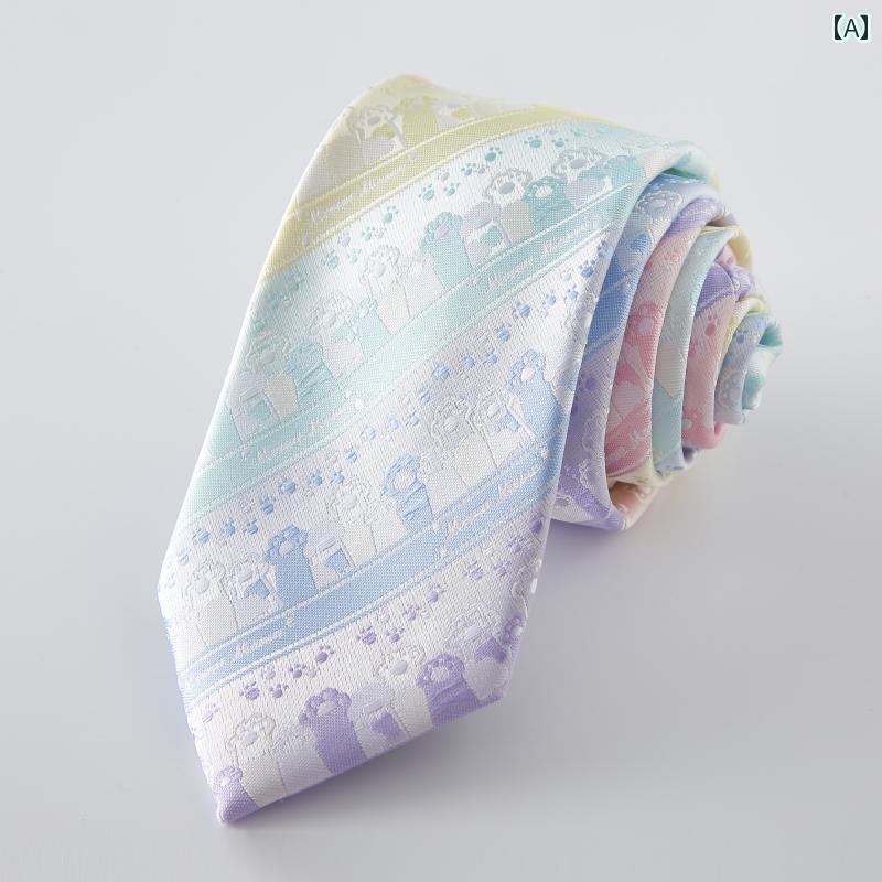 ネクタイ　ビジネス　男性用 小 老 徐の 手編み 虹色 JKDK ネクタイ