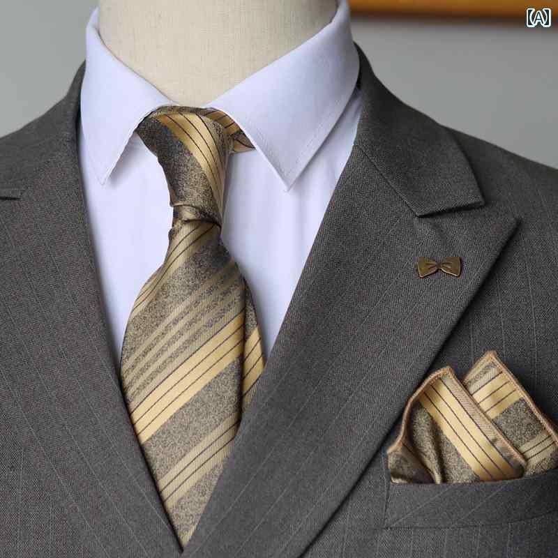 ネクタイ ビジネス　男性用 新郎 ウェディング ストライプ ネクタイ メンズビジネス カジュアル レトロ..