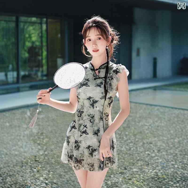 ビキニ　水着　レディース 沐 美山 チャイナ風 チャイナ ドレス 水着 女性用 高級 2025年 大人 保守 ワ..